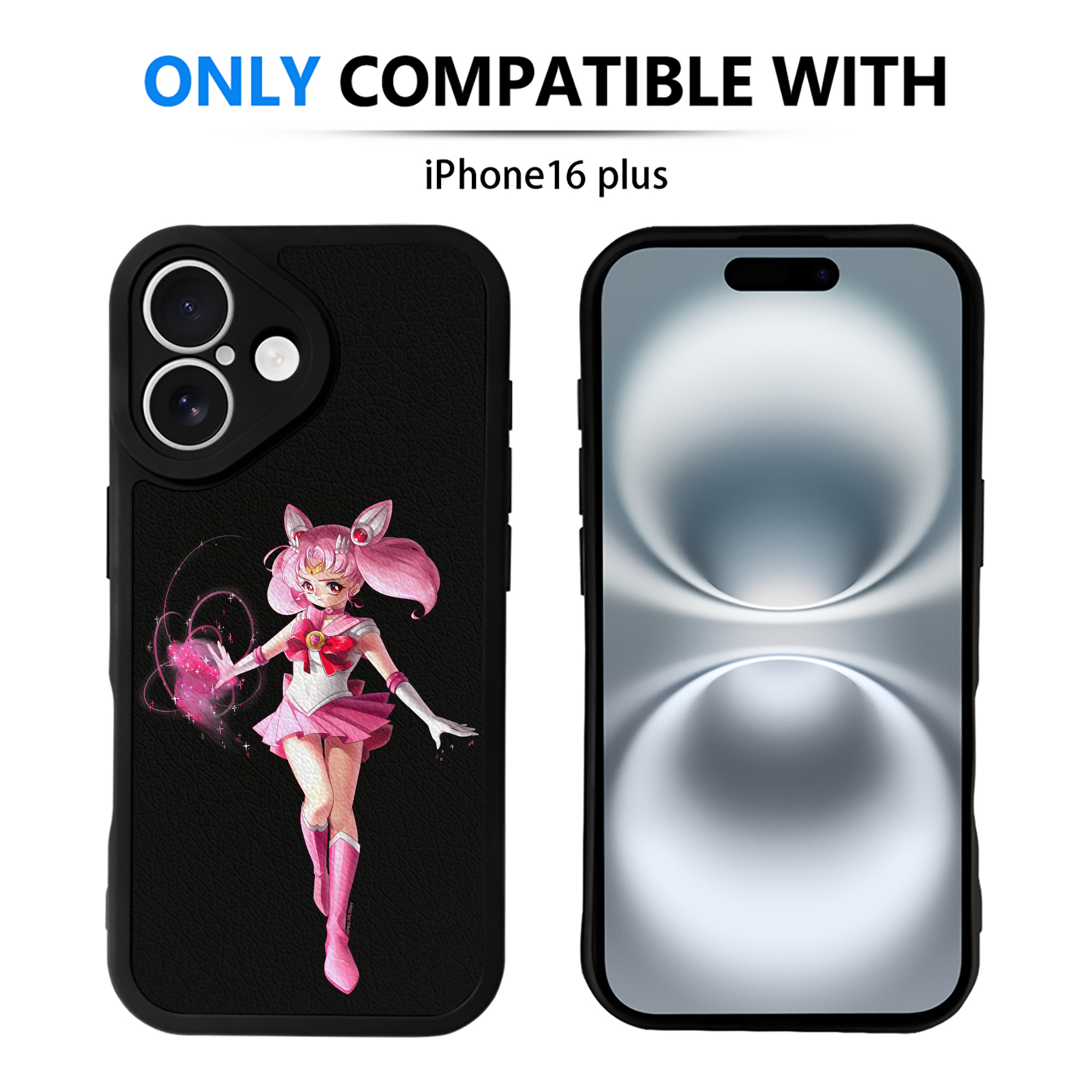 （画像用） 美少女戦士セーラームーン ちびうさ Sailor Moon Chibiusa Tsukino Usagi Small Lady Serenity 【iPhone 16シリーズ対応】シリコンスマホケース（レザー調） 材質：シリコン